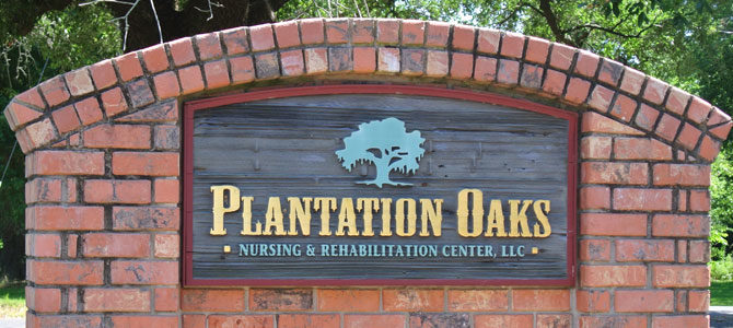 Plantation Oaks signage